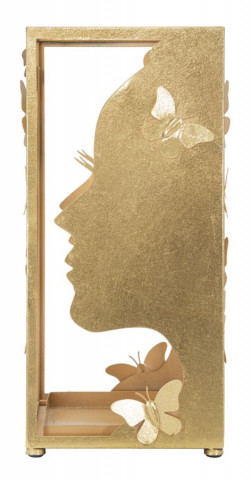Suport umbrele auriu din metal, 24x22,5x48,5 cm, Glam Face Mauro Ferretti - Img 5