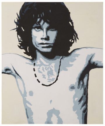 Tablou decorativ din panza si lemn, 100 x 3 x 120 cm, Jim Morrison Mauro Ferreti - Img 1