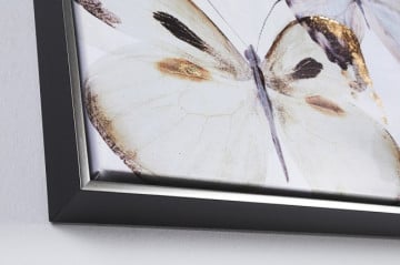 Tablou decorativ in ulei multicolor din panza si lemn de Brad, 82,5x4,5x82,5 cm, Crown Butterflies Bizzotto - Img 3