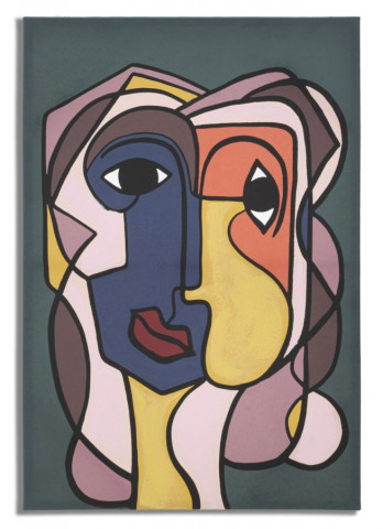 Tablou decorativ multicolor din lemn de Brad si panza, 60x3x90 cm, Double Face Mauro Ferretti - Img 1