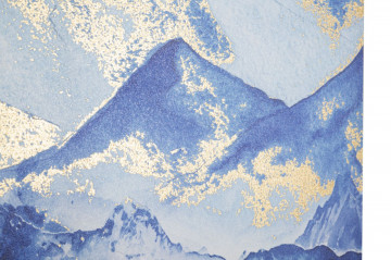 Tablou decorativ multicolor din lemn de Brad si panza, 80x3x120 cm, Mountains Mauro Ferretti - Img 3