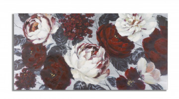 Tablou decorativ multicolor din lemn de Pin si panza, 120x3,7x60 cm, Flowers Mauro Ferretti - Img 1