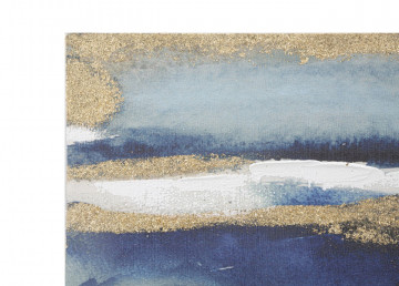 Tablou decorativ multicolor din lemn de Pin si panza, 60x2,7x80 cm, Dark Blue Mauro Ferretti - Img 2