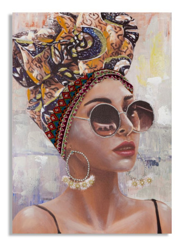 Tablou decorativ multicolor din lemn de Pin si panza, 70x3x100 cm, Jennifer-B Mauro Ferretti