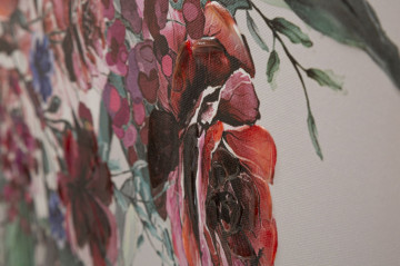Tablou decorativ multicolor din lemn de Pin si panza, 80x2,8x120 cm, Lady Flower-B Mauro Ferretti - Img 4