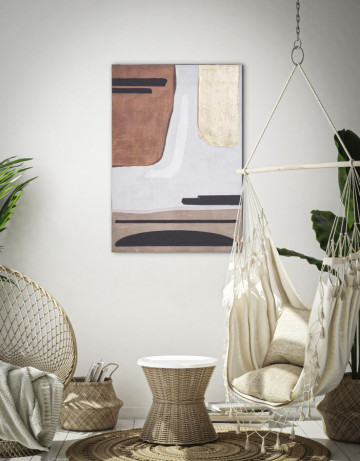 Tablou decorativ multicolor din lemn de Pin si panza, 80x3,8x120 cm, Sear Mauro Ferretti - Img 5
