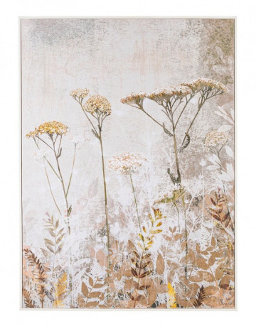 Tablou decorativ multicolor din lemn de Pin si panza, 90x3,2x120 cm, Galeria Flowers Bizzotto - Img 1