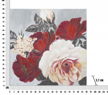 Tablou decorativ multicolor din lemn de Pin si panza, 90x3,7x90 cm, Flower Mauro Ferretti - Img 6