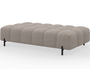 Taburet Tapitat cu Picioare Ferivo, 140x70x40cm, beige bouclé – Royal 04