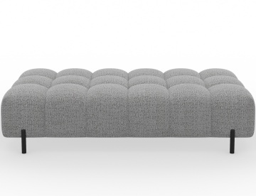 Taburet Tapitat cu Picioare Ferivo, 140x70x40cm, gri bouclé – Sola 04 - Img 4