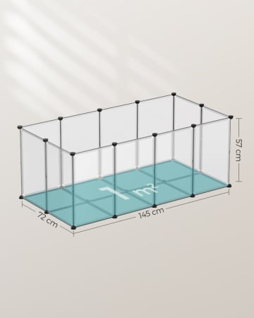 Tarc interior pentru animale de companie, 145 x 72 x 57 cm, plastic, transparent, Songmics - Img 6