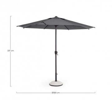 Umbrela de gradina cu brat pivotant gri antracit din poliester si metal, ∅ 300 cm, Rio Bizzotto - Img 2