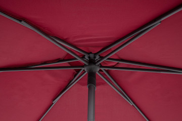 Umbrela de gradina cu brat pivotant rosu bordo din poliester si metal, ∅ 270 cm, Samba Bizzotto - Img 5