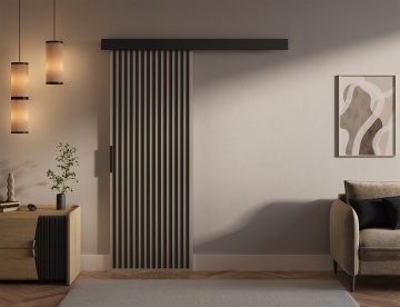 Ușă glisantă Perion – 76x1.6x205 cm – Cașmir / Negru - Img 3