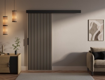 Ușă glisantă Perion – 86x1.6x205 cm – Cașmir / Negru - Img 3