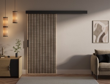 Ușă glisantă Perion – 96x1.6x205 cm – Sonoma / Negru – prezentare suplimentară a produsului