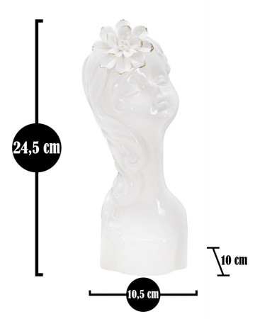 Vaza alba din portelan, 10,5x10x24,7 cm, Young Lady Mauro Ferretti - Img 6