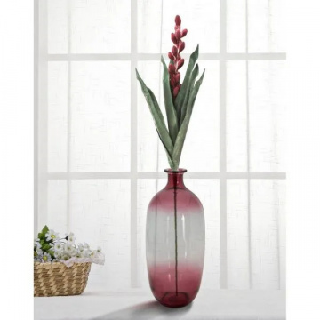 Vaza decorativa alba / roz din sticla reciclata, ø 16 x H38 cm, Napoles Mauro Ferreti - Img 5