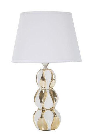 Veioza aurie/alba din ceramica, Soclu E27 Max 40W, ∅ 28 cm, Sphere Mauro Ferretti