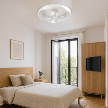 Ventilator de tavan LED Corfu, 7 pale, Ø50 cm, 35W, Alb, Kelektron - Img 2