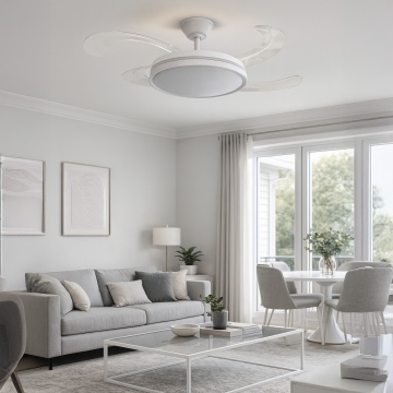 Ventilator de tavan LED Horus, 4 pale, 34W, Alb, Kelektron - Img 3