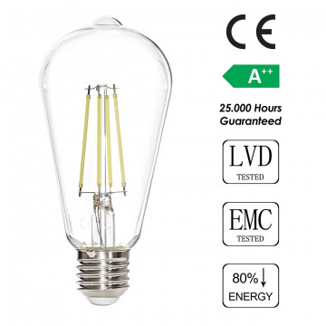 Bec LED, Sage, ST64 - White, 7 W, 6500K, 806 Lm, sticla - Img 6