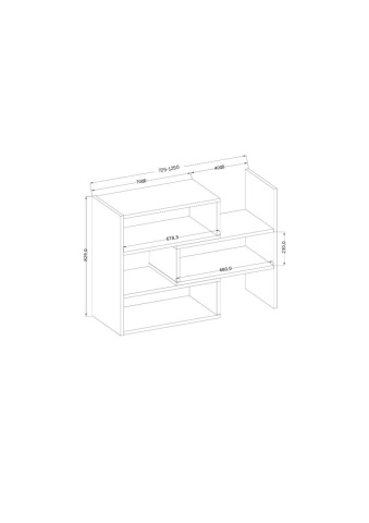 Biblioteca extensibila, 72.5-125x83 cm, Kari, ADRK Furniture - Img 5