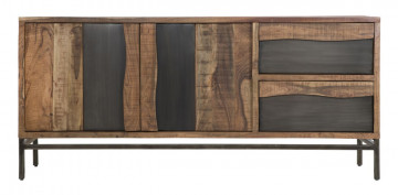 Bufet maro din lemn de Acacia, 175x40x80 cm, Yellowstone Mauro Ferretti - Img 2