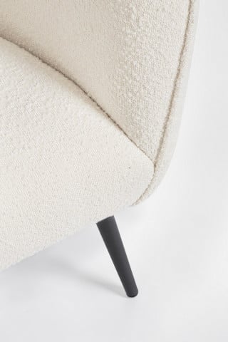 Canapea crem din stofa si lemn cu 3 locuri, 175 cm, Avril Bouclé Bizzotto - Img 5