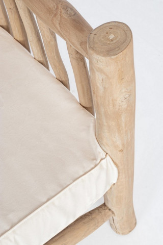 Canapea cu 2 locuri finisaj natural din lemn de Teak, 140 cm, Sahel Bizzotto - Img 5