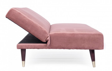 Canapea extensibilă roz pudra din catifea si lemn de Eucalipt cu 3 locuri, 180 cm, Alma Bizzotto - Img 7