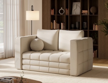 Canapea Kastol , alb chenille extensibil, 137x71x74 cm – Soreli 01 - Img 5