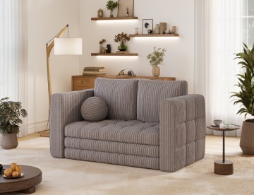 Canapea Kastol , light gri velour extensibil, 137x71x74 cm – Modullo 04 - Img 6