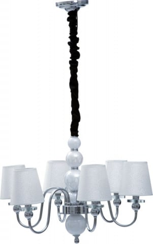 Candelabru alb / argintiu din metal si sticla, Ø 70 x 108 cm, Nouvelle Mauro Ferreti - Img 1
