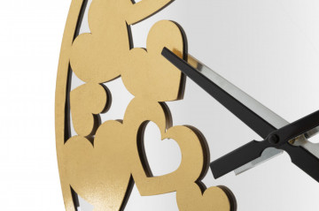 Ceas decorativ auriu din metal si sticla, ø 55 cm, Gold Heart Mauro Ferreti - Img 4