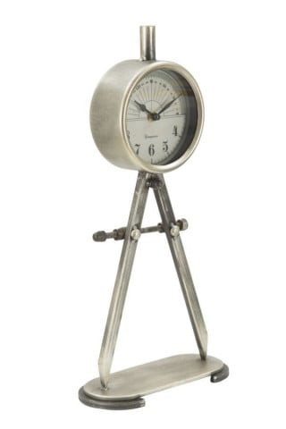 Ceas decorativ de masa din metal, 43 x 21 x 9,5 cm, Compasso Mauro Ferreti - Img 2