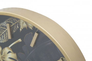 Ceas decorativ negru/auriu din MDF si metal, ∅ 40 cm, Palm Mauro Ferretti - Img 4