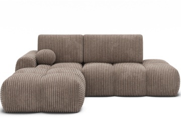 colțar Vittario bej taupe din material reiat randare pe fundal alb vedere frontală