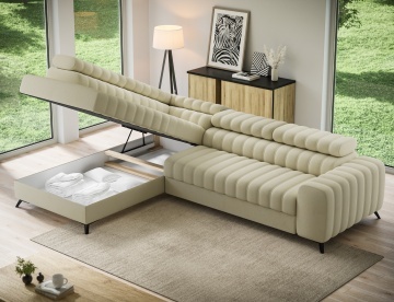 Colțar Kanedo extensibil, 269x204x86 cm, orientare stânga – Monolith 04 – imagine alternativă de prezentare