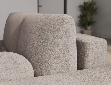 spătar colțar Vittario vedere laterală material textil bouclé