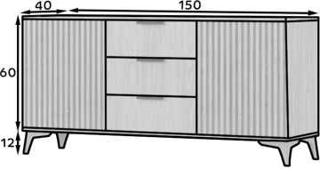 Comodă Entsian 150 Chest of drawer Artisan Oak, 150x40x72 cm - Img 15