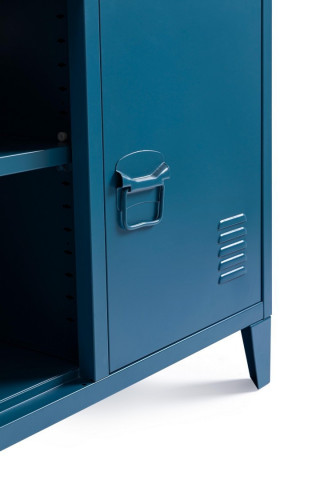 Comoda TV albastra din metal, 120,5x40x58,5 cm, Cambridge Bizzotto - Img 5