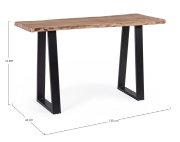 Dimensiuni consolă ARTUR 130x45x76 cm din lemn masiv de acacia