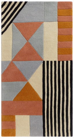 Covor Geometry Bedora, 120x170 cm, 100% lana, multicolor, finisat manual - Img 10