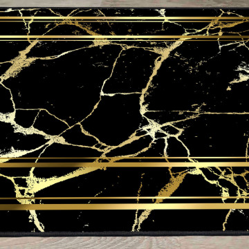 Covor living ELS2417, 140 x 220 cm, catifea, negru / auriu - Img 4