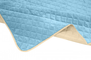 Cuvertura matlasata cocolino Alcam, bleu ciel, 210x220 cm, crem / albastru - Img 6