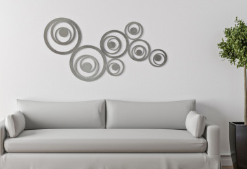 Decoratiune de perete gri din metal, 120 x 1,2 x 60 cm, Bubbles Mauro Ferreti - Img 4