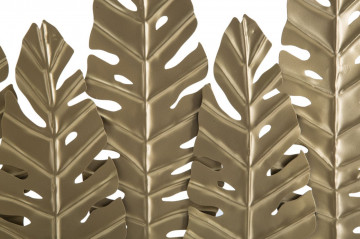 Decoratiune frunze exotice aurii din metal, 47x10x57,5 cm, Long Leaf Mauro Ferretti - Img 2