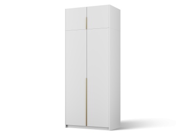 Dulap Bregma II cu uși batante și extensie superioară – 4 uși – 100x58x250 cm – Alb – Varianta 2 - Img 2