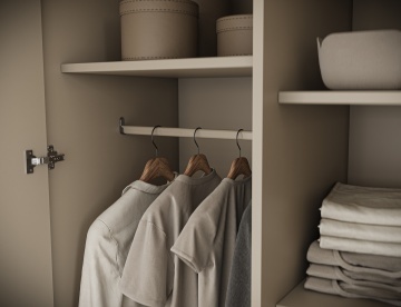 Dulap cu 3 usi si oglinda Alarica 180x60x200 cm – Cashmere – fotografie de prezentare suplimentară
